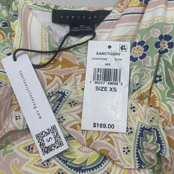 Sanctuary Spring Favorite Slip Dress Womens XS V Neck Ruffles Lined Rayon - Picture 6 of 6